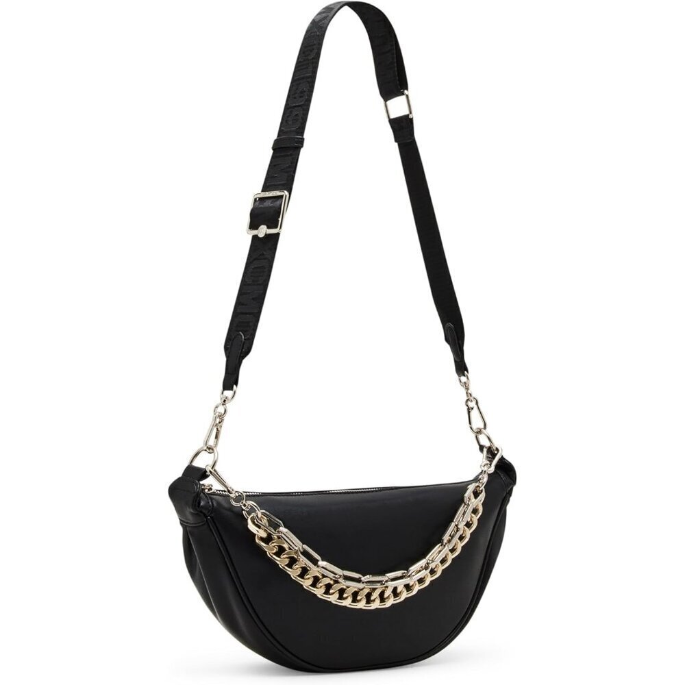 Juliee Deconstructed Faux Leather Sling with Chains, Adjustable Strap